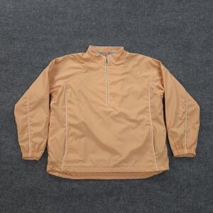 Sunice‎ Jacket Womens Large Orange Weather 1/4 Zip Pullover Golf Windbreaker